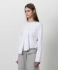 THREE TO EIGHTY Ribbon Drape Long Sleeve Tee White