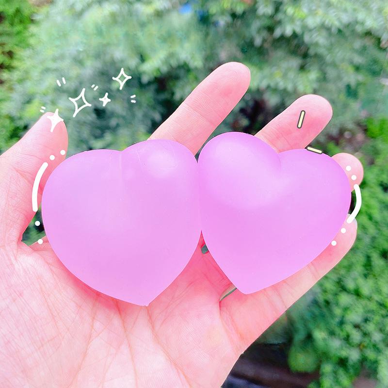 Giocattoli Cuore Che Cambia Colore da Spremere Quando Esposti alla Luce Maltosio Sollievo dallo Stress Rimbalzo Lento Giocattoli Fidget Mochi Giocattolo Antistress