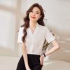 Women's Professional V-Neck Chiffon Short-Sleeve Shirt