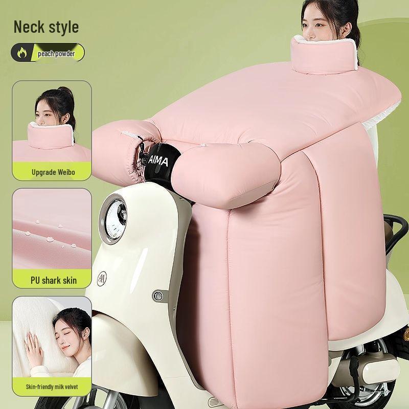 Thickened Velvet-Lined Electric Car & Motorcycle Winter Windshield Quilt: Waterproof & Cold-Proof.