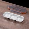 2Pcs Stainless Steel Snack Containers Leak-proof Sauce Box 700ml Divided Snack Food