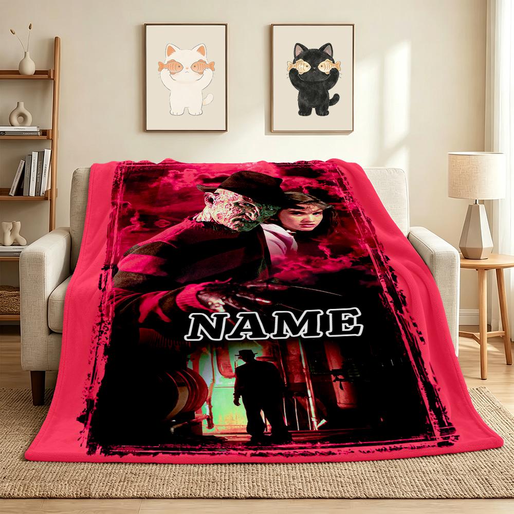 Custom Name Nightmare House Flannel Blanket Throw Blanket Soft Warm Sofa Bed home Decor Unique Gift