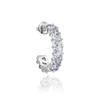 [Lucliss] 316L Zirconia Tennis Hoop Earring, Surgical Stainless Steel, Silver, Single Earring
