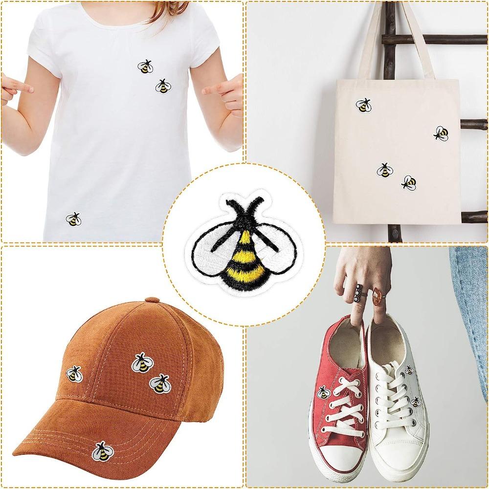 Non-woven Fabric Bee Embroidered Patches  Sewing Patches Bee Fabric Iron-on  Bags