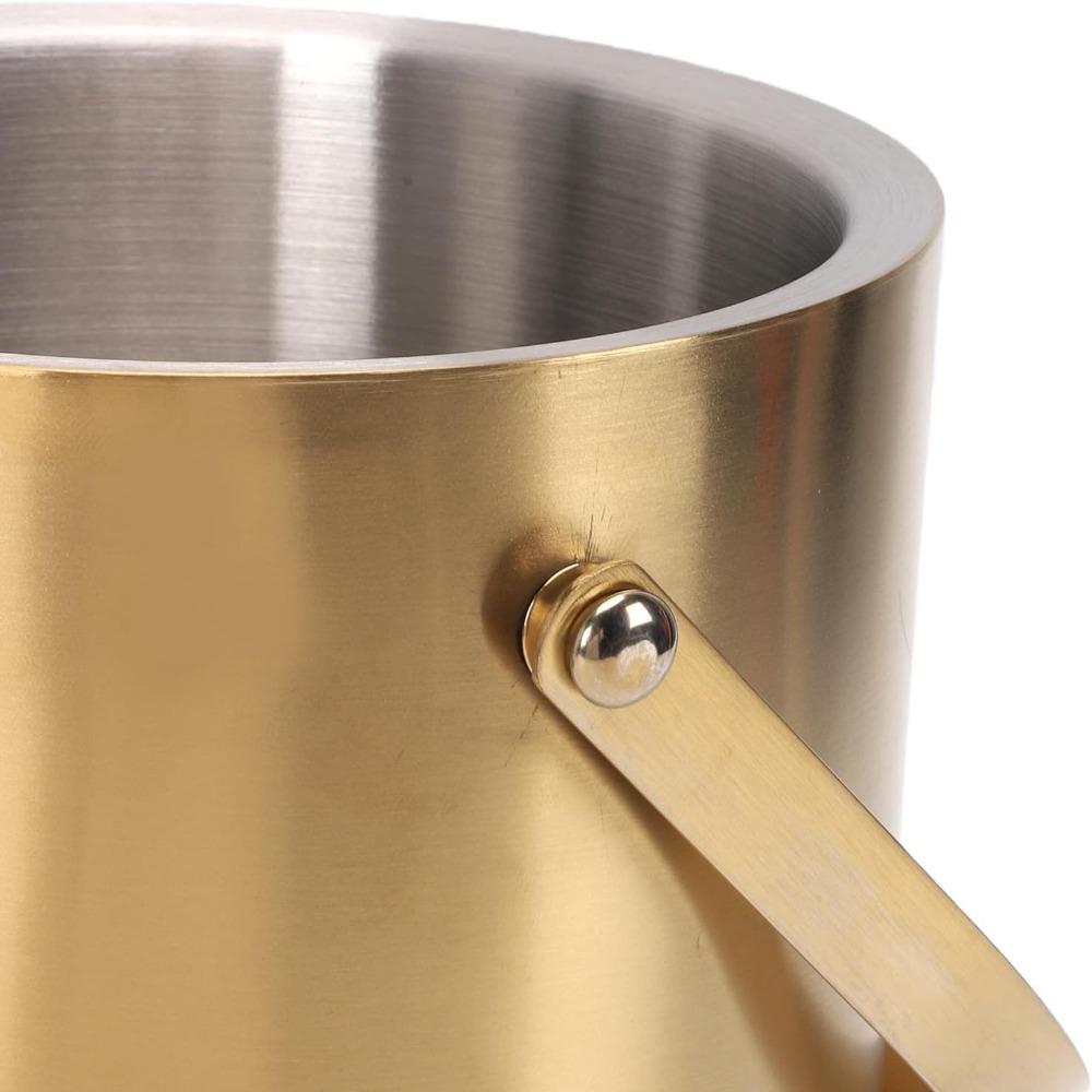 Double-Wall Stainless Steel Ice Bucket With Lid Insulated Drink Cooler Wine Chiller  Events