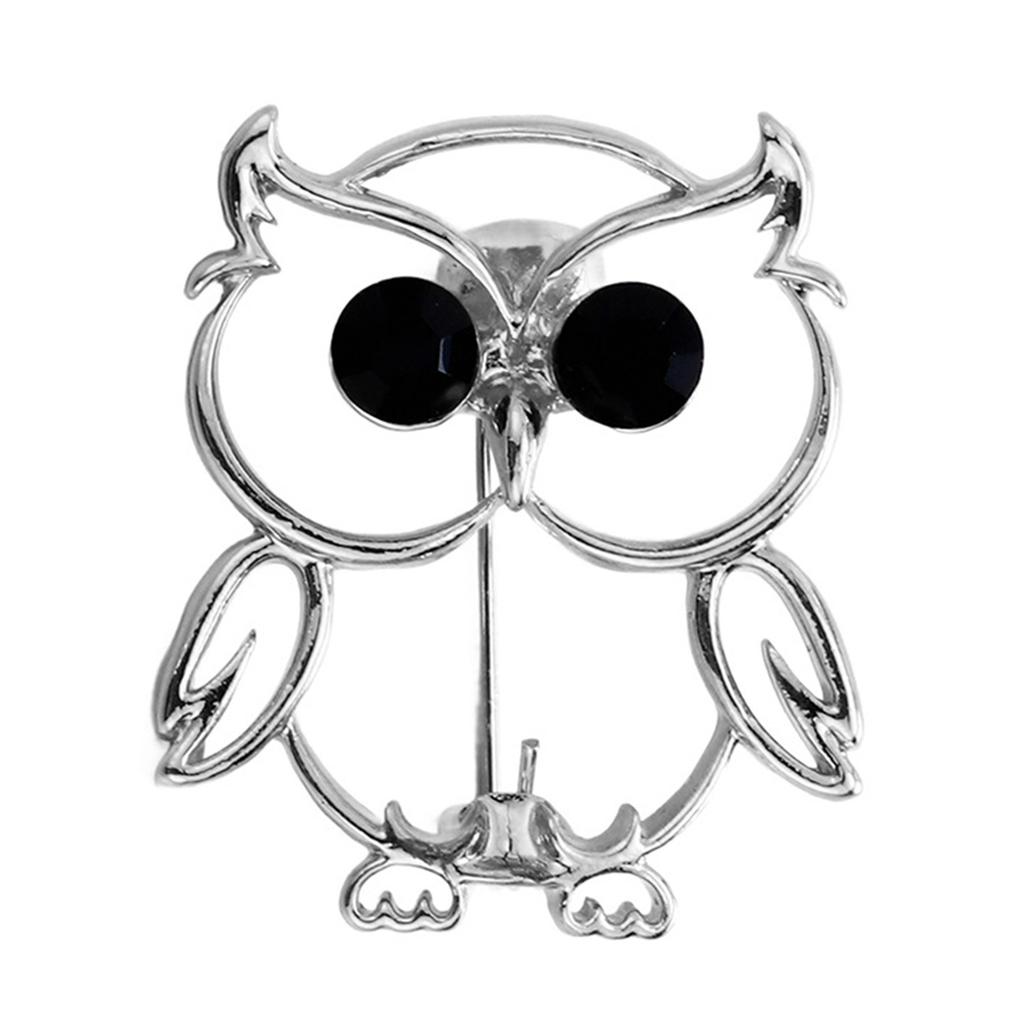 Modern Owl Brooch Elegant Zinc Alloy Lapel Pin Comfort Wear Jewelry Gift For Her Him With Double Color Avaliable