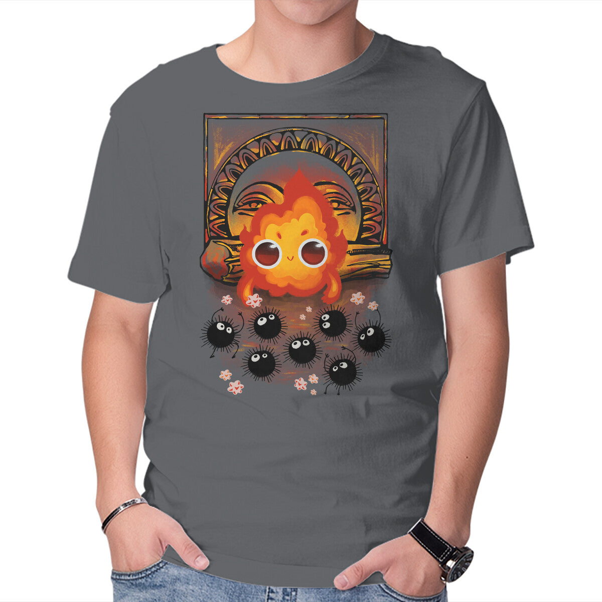 Unisex Crew Neck T-Shirt Angry Little Demon Graphic Short Sleeve Casual Tee XS