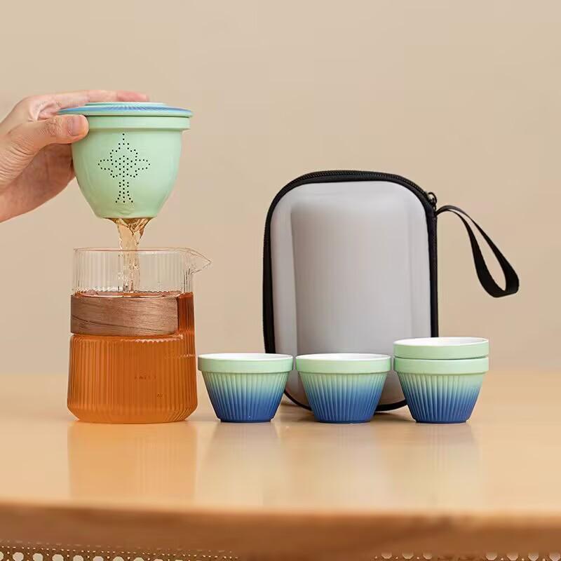 Portable Travel Tea Set Small Set Simple Outdoor Teapot Teacup Simple Modern Women'S Camping Express Cup
