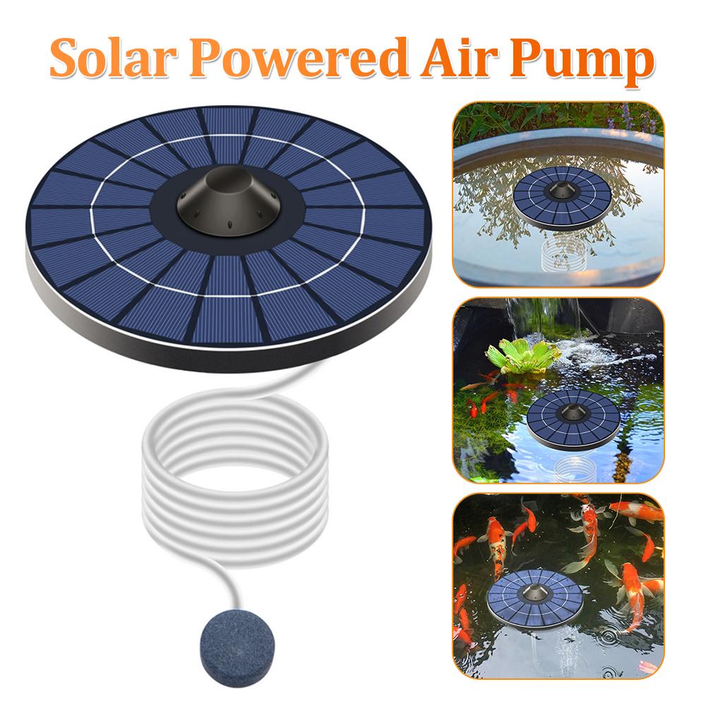 Solar Floating Pond Aerator Pond Oxygen Pump with Air Hose and Bubble Stone Bubble Oxygenator Fish Tank Oxygenator for Birdbath