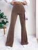 Ladies, High Waisted, Corduroy, Flared Pants, Solid Color, Casual Pants, Wide Leg Pants, Long Pants