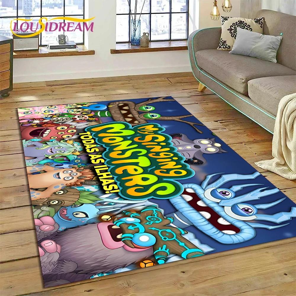 3D Game My Singing Monsters Cartoon Rug Carpet for Living Room Bedroom Home Decor,Floor Mat Non-slip for Sofa  Doormat Gift Kids