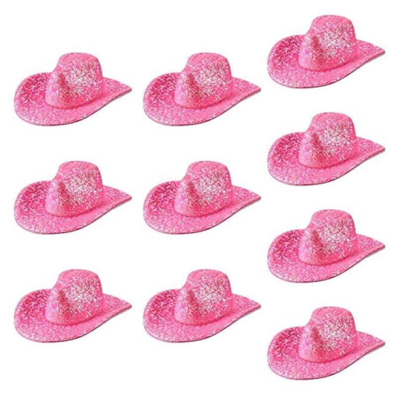 Glittering Miniature Cowboy Hat Bottle Toppers Perfect For Western Themed Parties and Celebration Embellishment