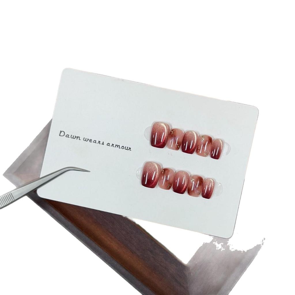 Xi Xiao Xi Yan Ling Cherry Cat Eye Wearable Nails - Gentle, Skin-Whitening, Pure Handmade.