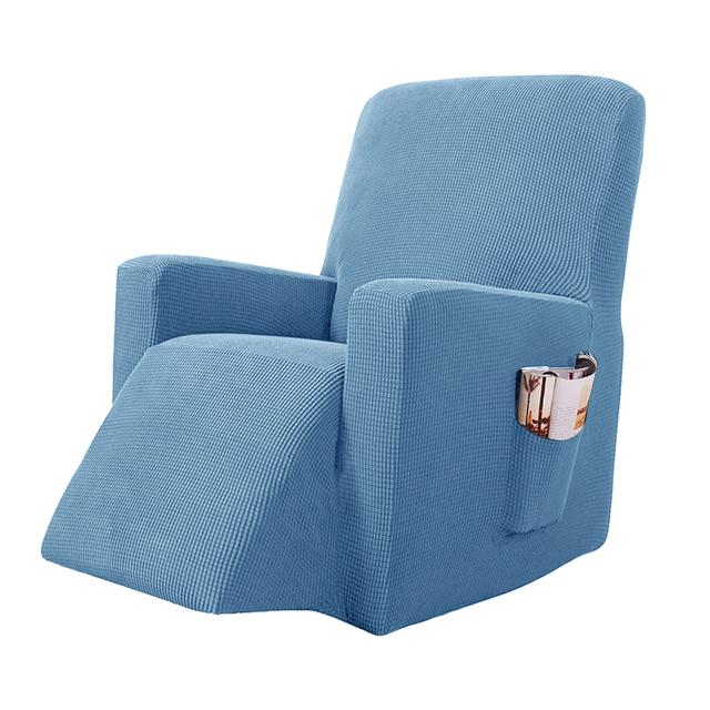 Stretchy Recliner Slipcover Updated Woven Jacquard Recliner Chair Cover With Side Pocket Anti -Slip Fitted Recliner Cover Couch Protector