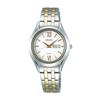 SEIKO SELECTION STPX033 Ladies Wristwatch Made Japan Solar-powered Pair Sapphire Glass Date Day Calendar Silver Yellow Gold White Dial Stainless