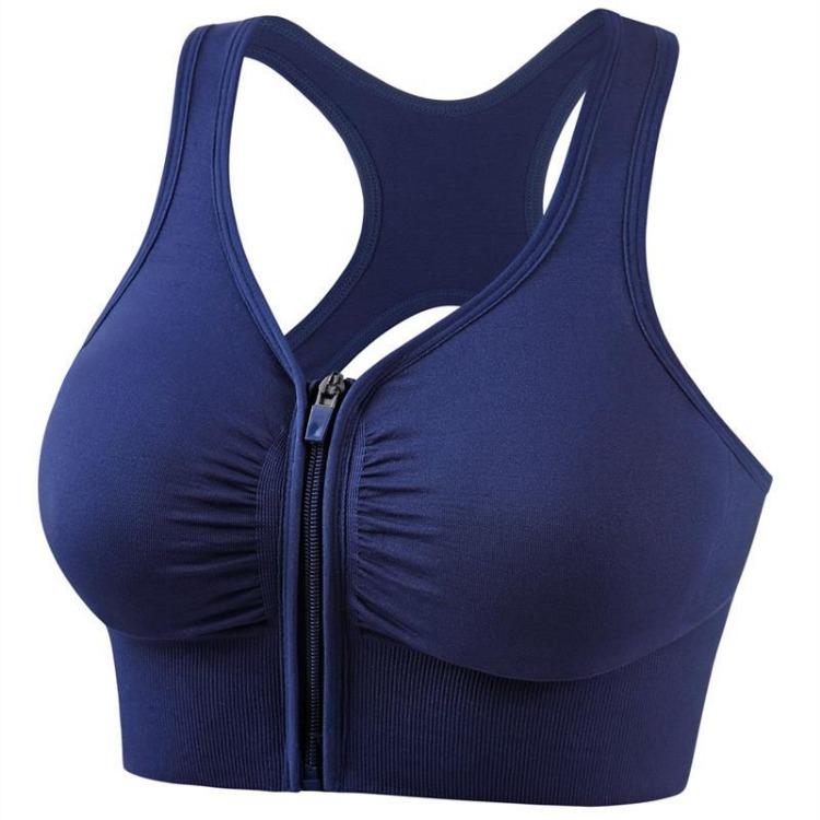 Shockproof Zipper High Impact Support Sports Bra for Women Plus Size Workout Running Yoga Bodybuilding Top