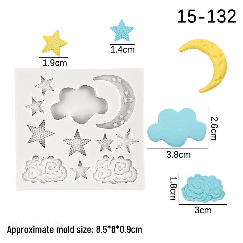 

Набор силиконовых форм для помадки своими руками: Облако, звезда, луна, шоколадный дизайн серый