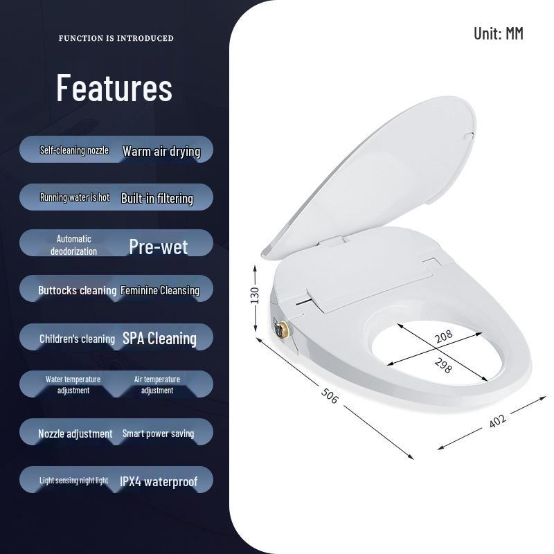 

Антибактериальное умное сиденье для унитаза: Мгновенный нагрев, Дезодорация, Автоматический смыв и Кольцевой нагрев для Дома и Отеля.