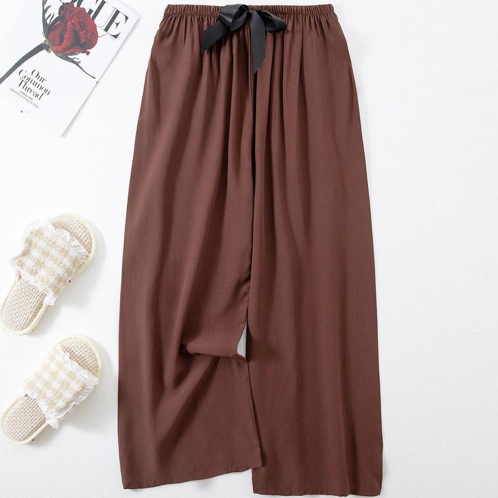 Women's Floral Cotton Silk Pajama Pants, Mosquito Repellent, Outdoor & Home Wear, Plus Size, Lightweight Summer Style.