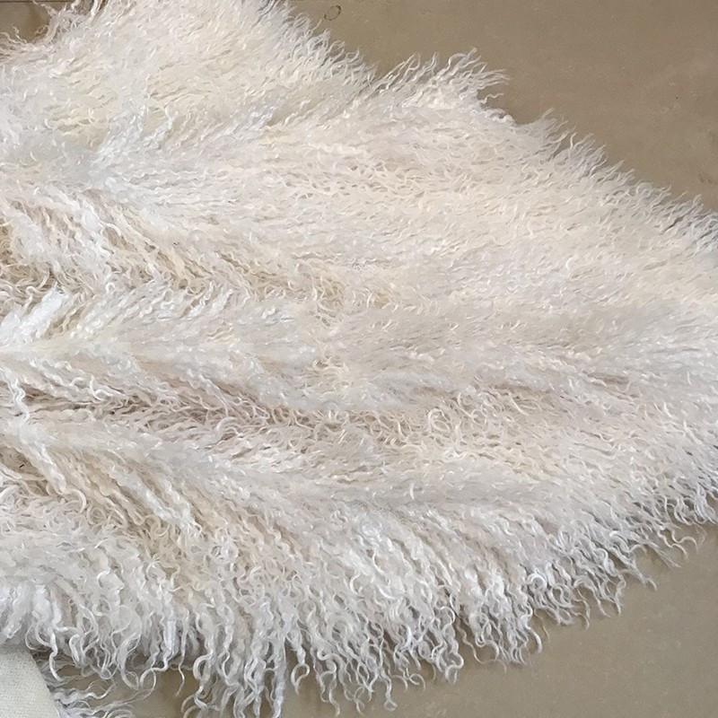 

50x170CM Imitation Beach Wool Small Curly Lamb Volume Plush Fabric 6cm Long Hair Cushion Cover Garment Baby Photography Props 50x170cm