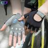 Pink Cycling Fingerless Gloves Women Men Summer Spring Gym Fitness Breathable Non-slip Yoga Sport Fishing Bicycle Gloves
