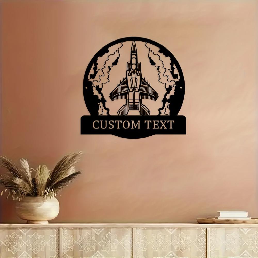Vintage Metal Airplane Wall Decor Custom Text Reusable Matte Finish Aviation Gift