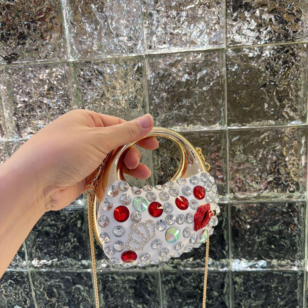 2025 Stilvolle Damen Sommerhandtasche: Vielseitige Acryl Strass Abendtasche