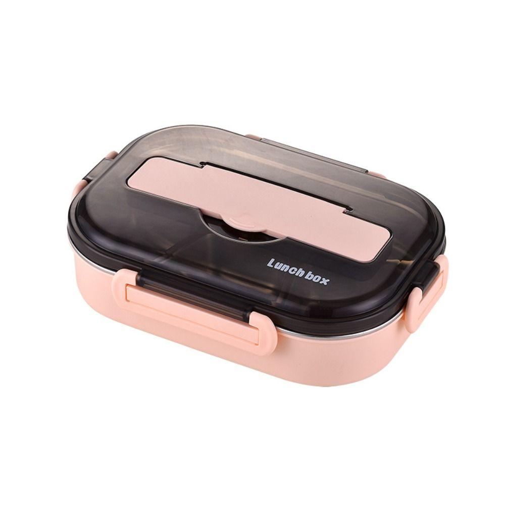 Leak-Proof Insulated Lunch Box Large Capacity Four Compartment Box Sealed Food Container  Kids Use