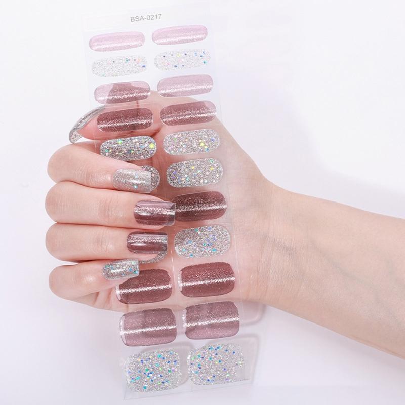 Easy Application Gel Nail Wraps Full Cover Manicure No Nail Lamp Needed Home Manicure Essential for Home Use