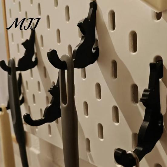Space Saving Wall Hooks 4PCS Cat Shaped Hangers for Pegboard, Organizer Decorative Storage Easy Install Pegboard Hooks, Stable PLA Structure