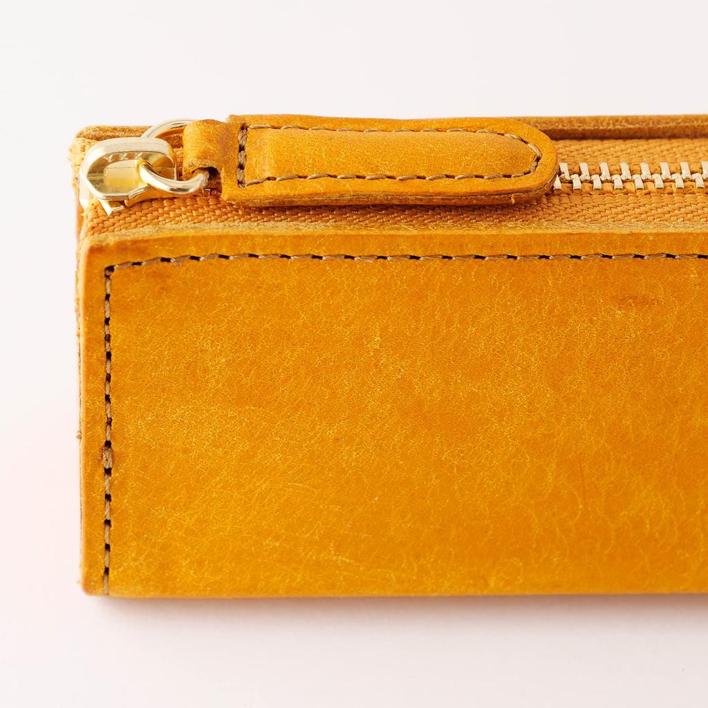 Pen Case PB Zipper Pen Case M Napoli Leather Italian Leather Slim Simple Slip-on (Yellow) IPV-5801