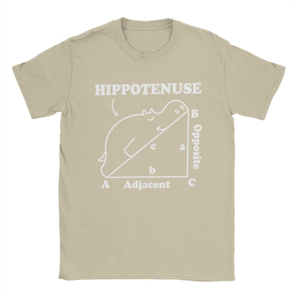 Novelty Hippotenuse Hypotenuse Math Pun T-Shirt for Men Pure Cotton T Shirt Short Sleeve Tee Shirt Gift Idea Clothing