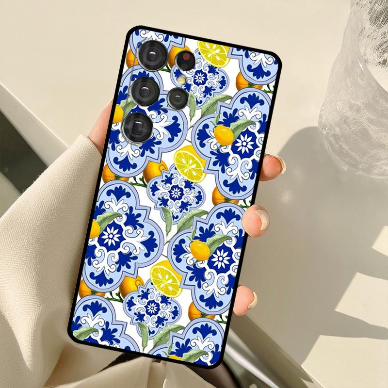 Mediterranean Lemon Case For Samsung Galaxy S25 Ultra S21 S22 S23 S24 Ultra S9 S10 Plus S20 FE S25 FE Back Cover
