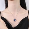 Elegant Women's S925 Sterling Silver Pendant Necklace with Green, Red, and Yellow Nano Sapphires