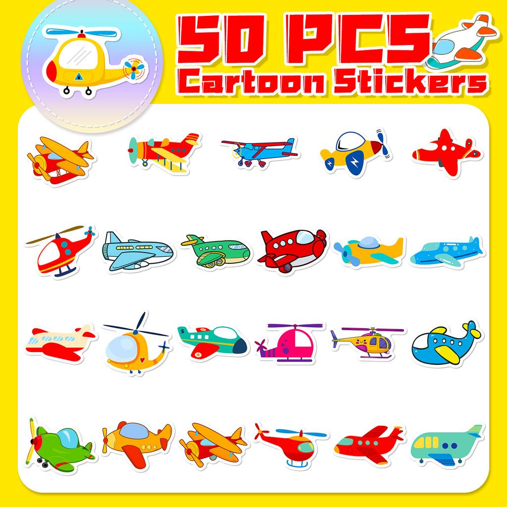 50 Cartoon Airplane Stickers Manufacturer Direct Supply Creative Personality Cute Cartoon Transportation Airplane Stickers