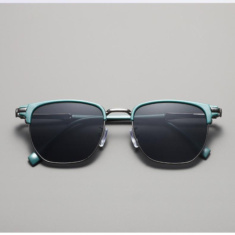 Retro dark green myopia sunglasses for men's polarized driving, high-end sunshade glasses for women