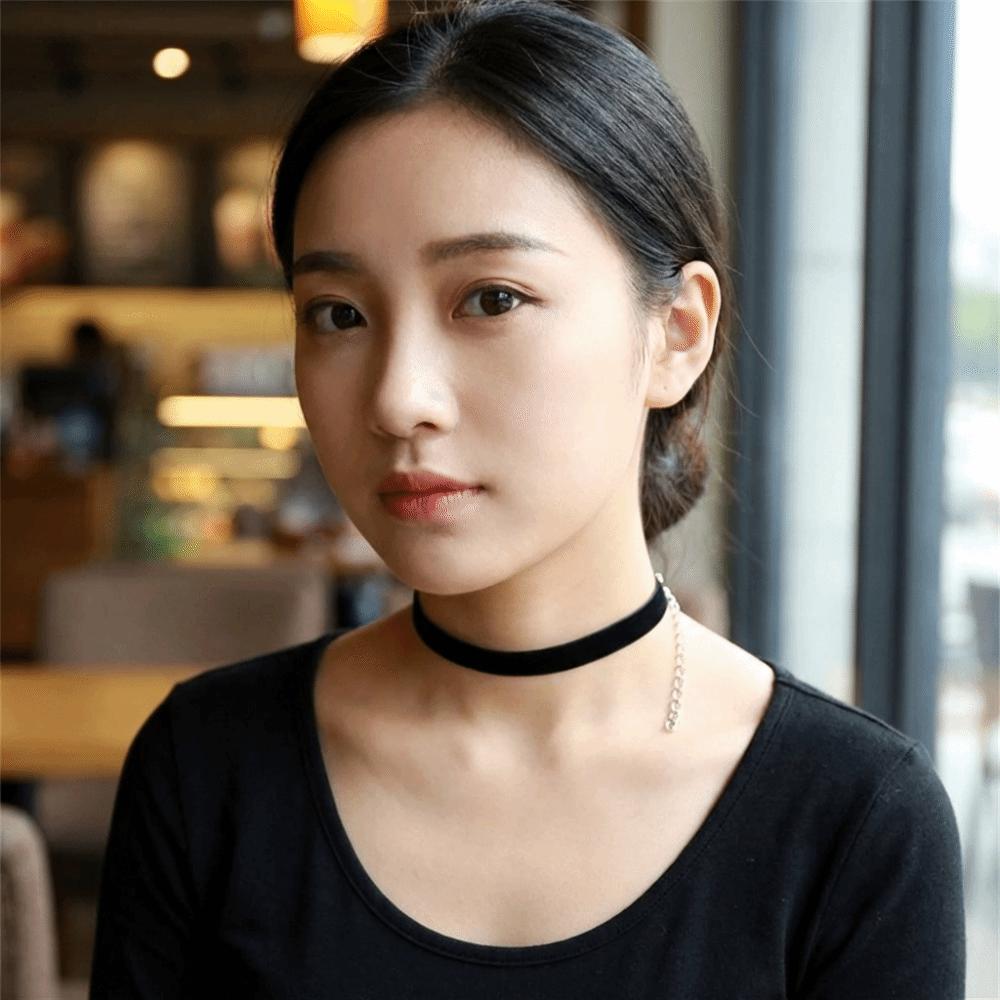 6Pcs/Set Vintage Style Gothic Elastic Necklace Adjustable Punk Necklace Fashion Lace Chokers Daily