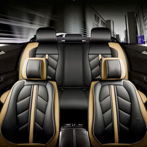 Nissan Serena Seat Cover PU Leather Waterproof Car Seat Cover Seat Protector Front Seat and Rear Seat 5 Passenger Standard Beige
