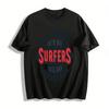 California Longbeach Surfers Ride The Wave Graphic Tee Casual Top Pure Cotton T-shirt