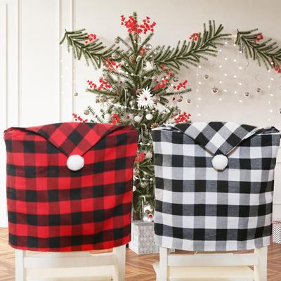 Christmas Chair Cover Classic Santa Claus Lattice Dining Chair Cap Or Home Hotel Festival  New Year Party Supplies Xmas