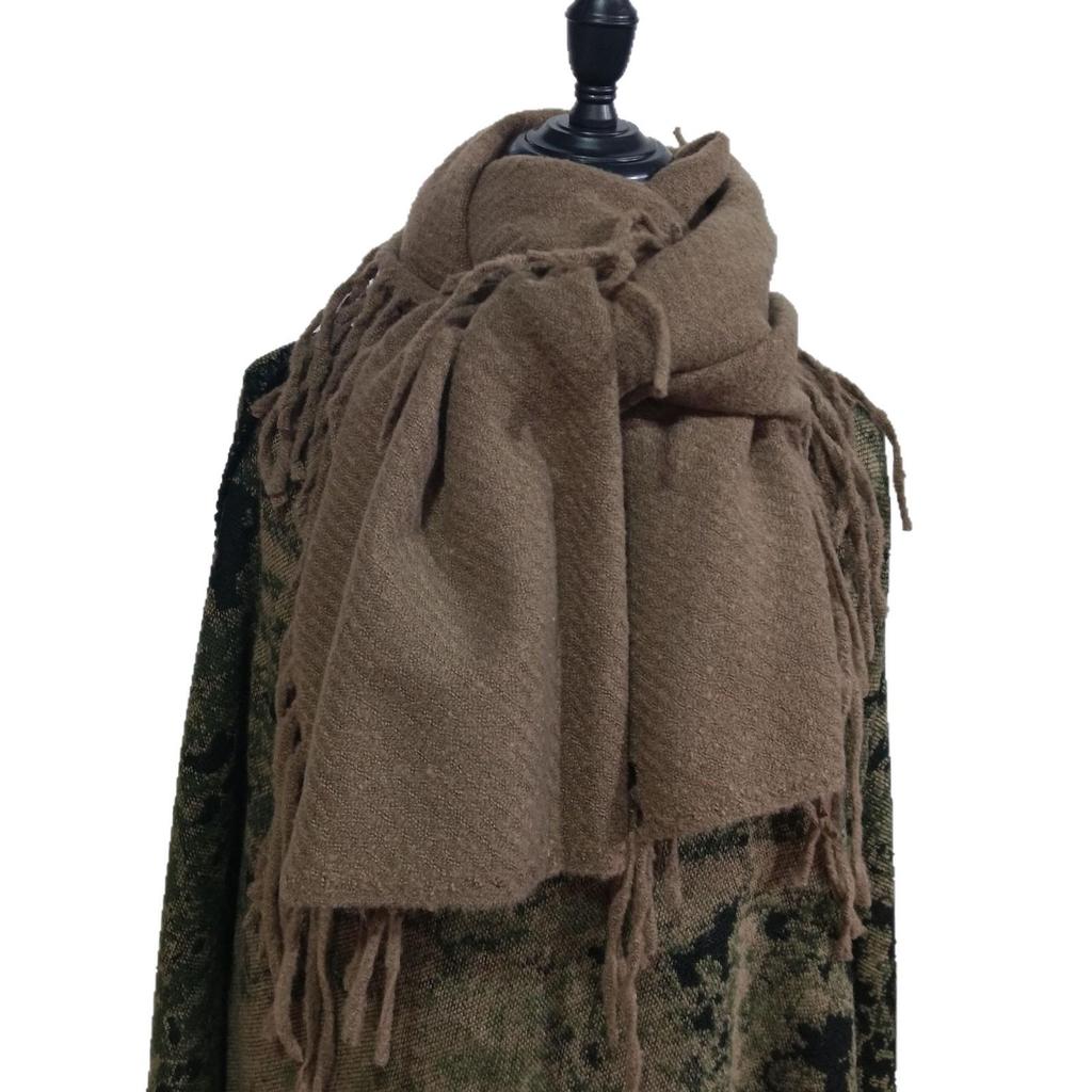 Snood cu ciucuri din cașmir imitație de culoare uni: Eșarfă și șal versatile, călduroase