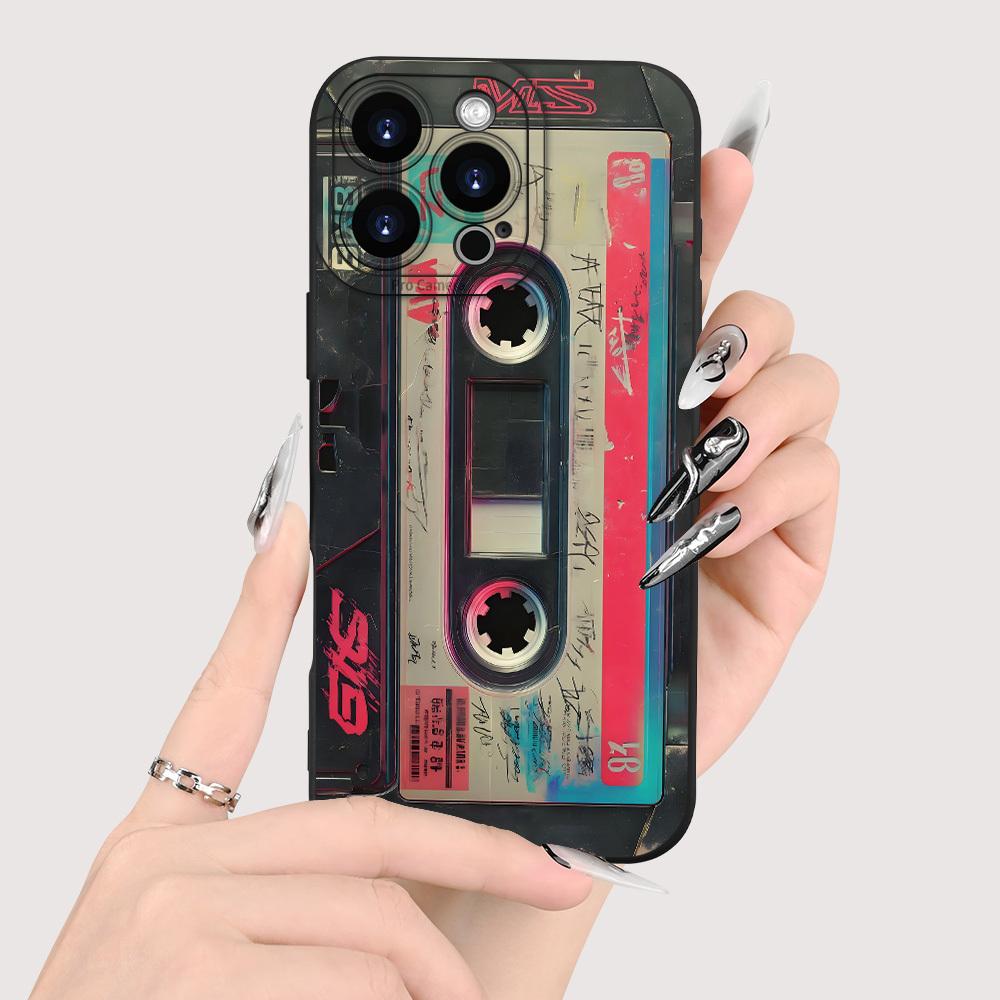 Retro Cassette Tape Printed Silicone Phone Case For Samsung Galaxy S26 S25 Ultra S24 Plus S23 S22 S21 S20 A15 A35 A54 A55 Cover