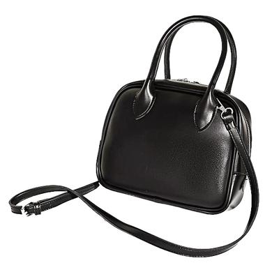 Harujio 2-Way Mini Boston Square Bag, Handbag, Shoulder Bag, Women's Bag, Crossbody Bag, Small Bag, Square Shoulder Bag, Mini Boston Bag, Black,