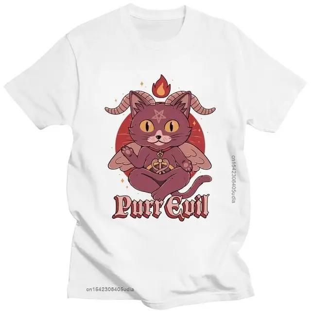Men Short Sleeve T Shirt Cool Baphomet TShirt Kawaii Satan Demon Ghost Occult Goat Graphic Shirts Kawaii Clothing Anime Shirt