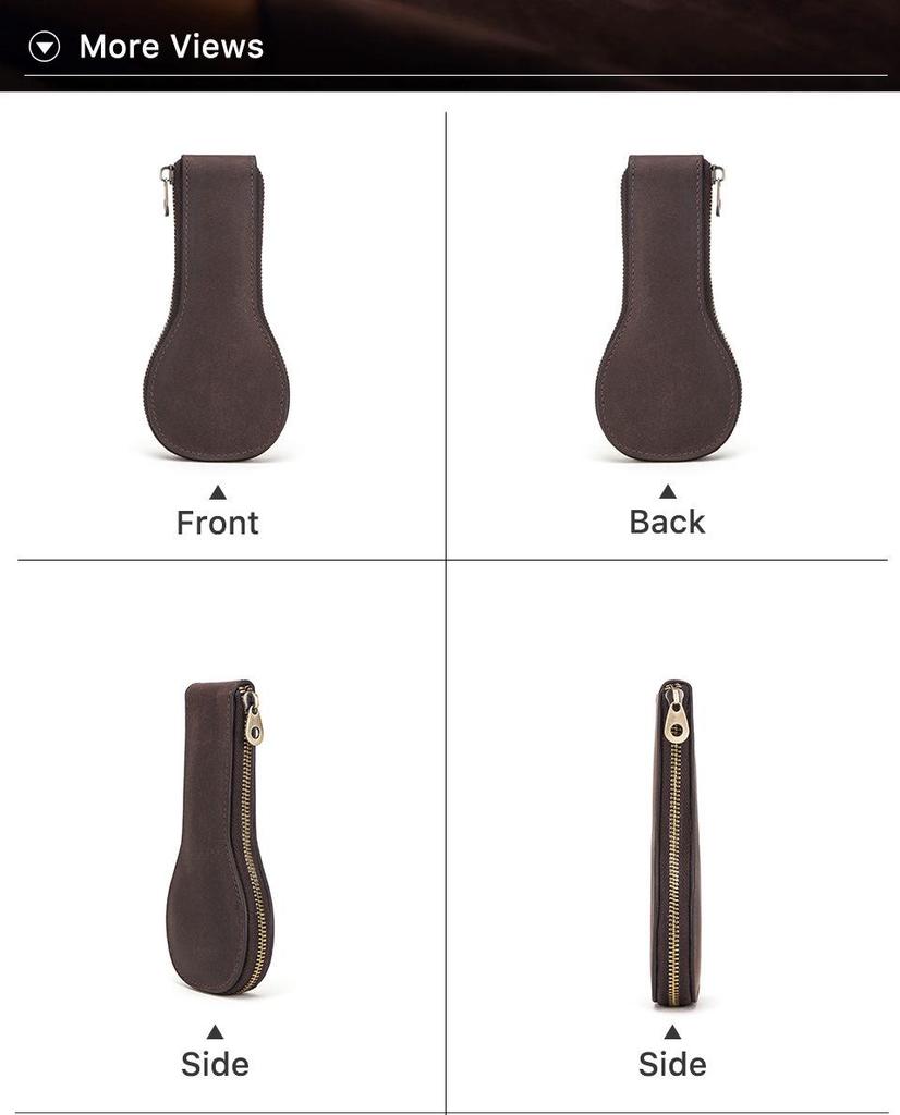 Vintage Crazy Horse Leather Watch Pouch – Dustproof Storage for Mechanical Watches