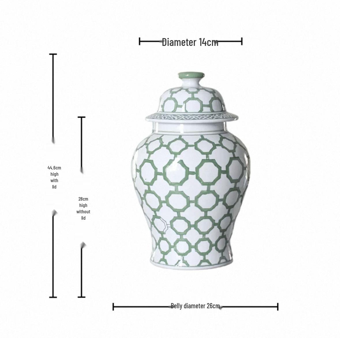 Modern Geometric Blue & White Ceramic Jar for Flower Arrangements