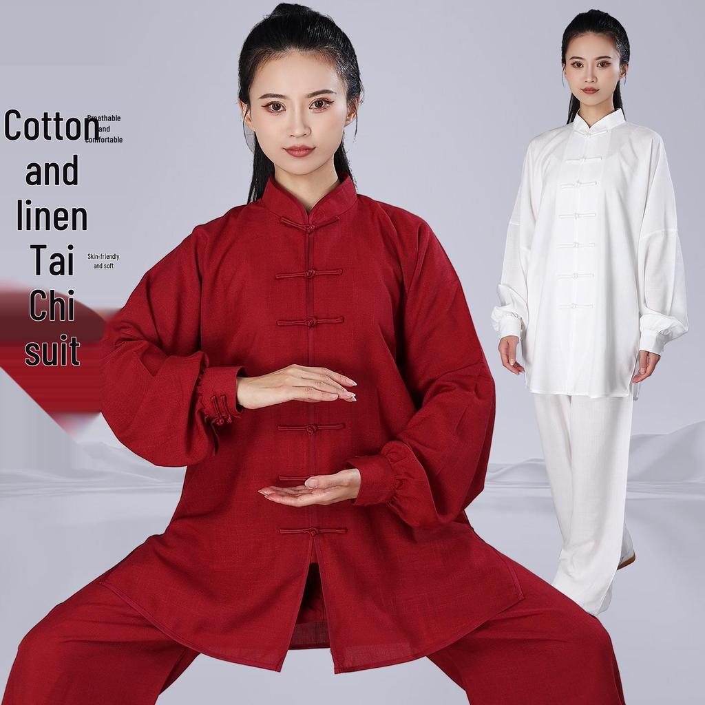 Tai Chi Anzug für Damen: Bestickte Frühjahrs-Herbst Performance & Trainingskleidung, Neuer Chinesischer Langer Mittellanger Stil