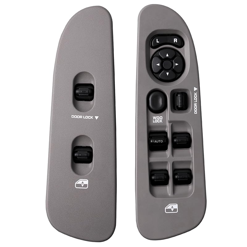 56049805AB Master Power Window Switch And Bezel(Driver & Passenger Side) Compatible With 2002-2009 Dodge Ram1500 2500 3500,2001-2004 Dodge