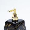 Czarny Ceramiczny Dozownik do Płynu z Wykończeniem Kamiennym do Kuchni (350 ml) | Butelka do mycia rąk do umywalki | Dozownik szamponu do łazienki
