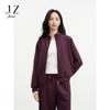 JUZUI Women's Relaxed Fit Stand Collar Zipper Sweatshirt